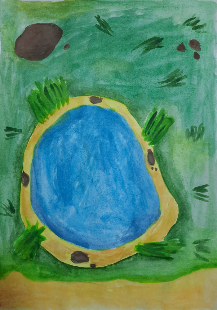 " Любимый пруд в деревне"