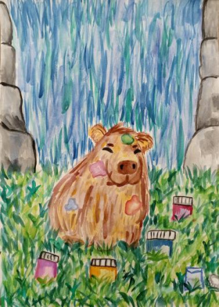 Капибара-художник