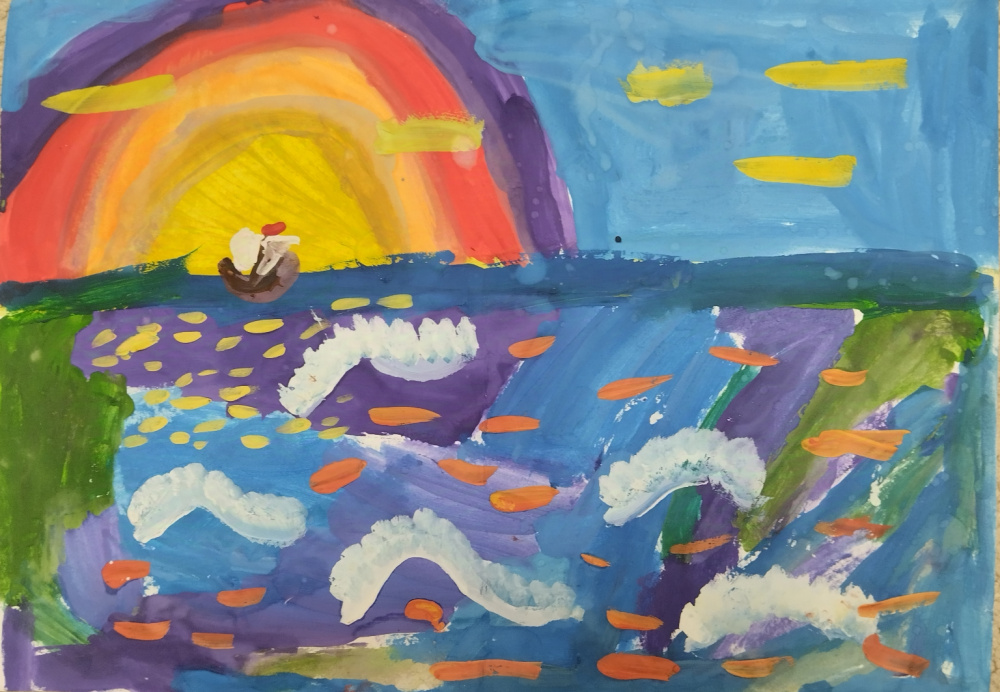 Закат на море