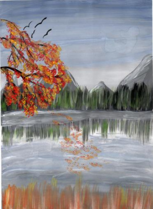 "Горное озеро в Домбае"