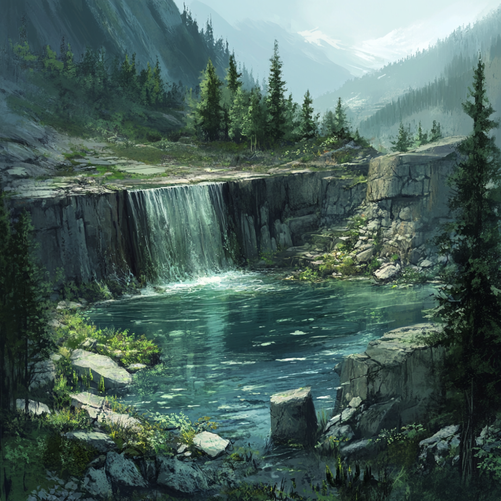 Горный водопад