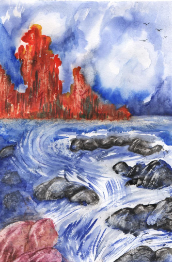 Осенний водопад