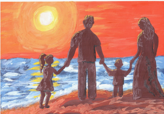 Здравствуй Азовское море! Наша семья рада встрече с тобой!