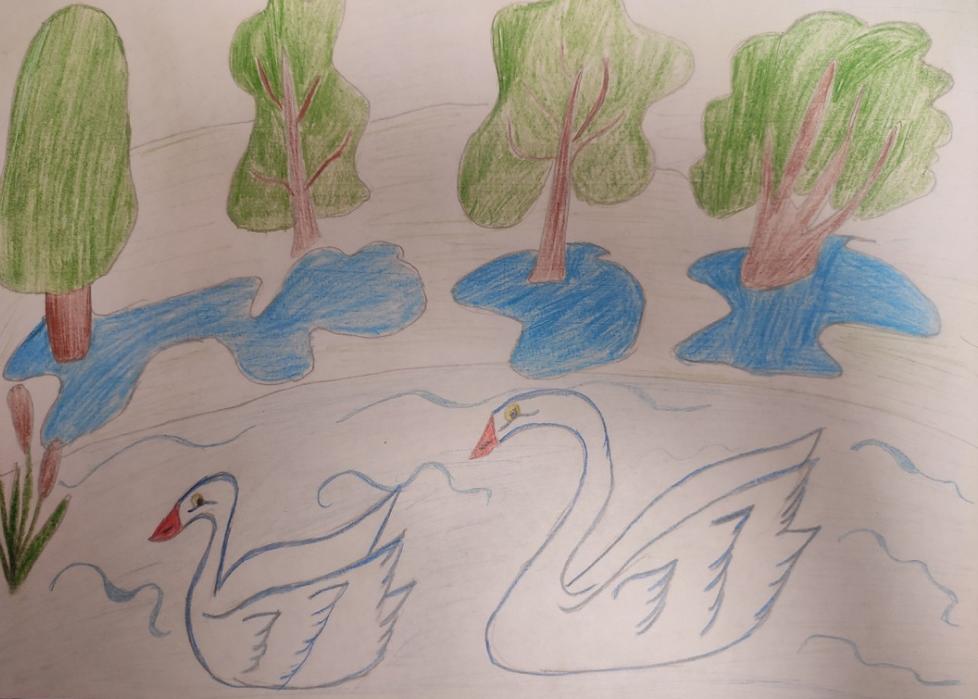 Два белых лебедя