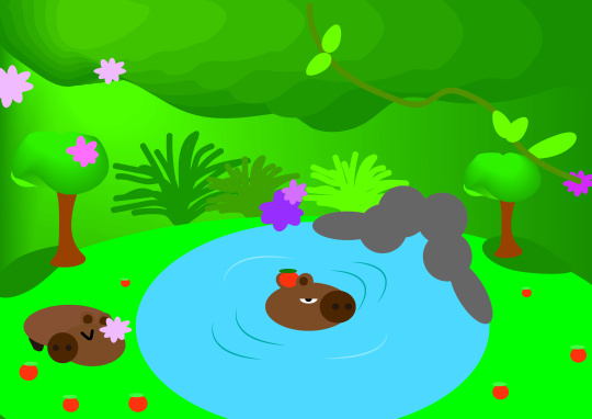 Капибара на отдыхе с супругой