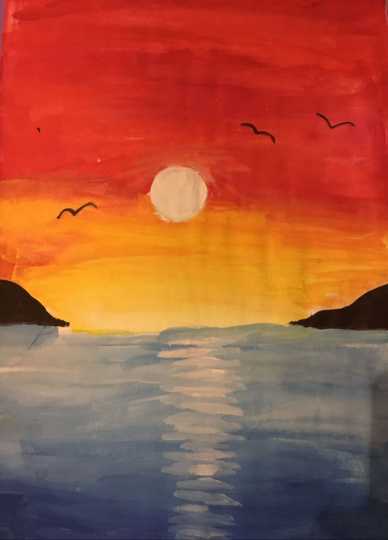 Летний закат у воды