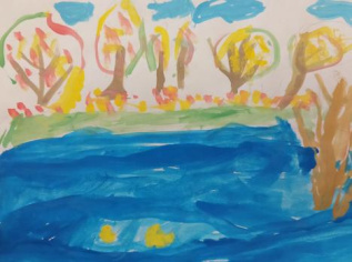 Озеро осенью