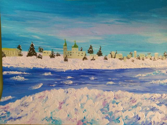 Река Волга в Самаре зимой