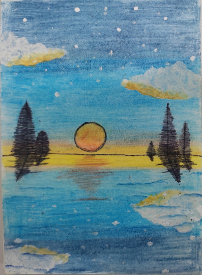 Вечер на берегу любимого пруда