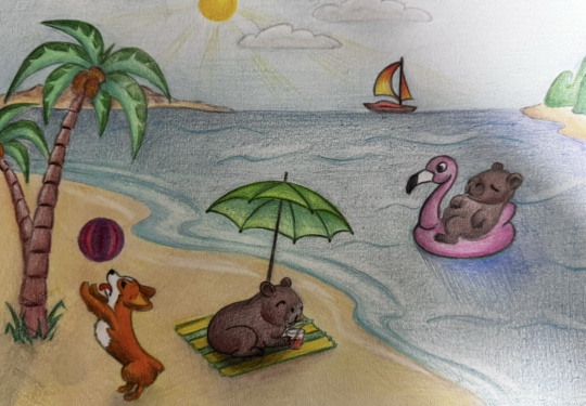 «Корги «Хлоя» на пляжной вечеринке»