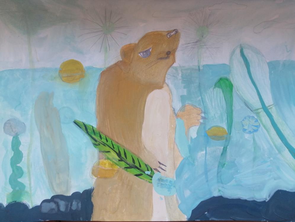 Капибара Бублик на  пресном озере