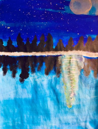 Ночной пруд Адыгеи летом