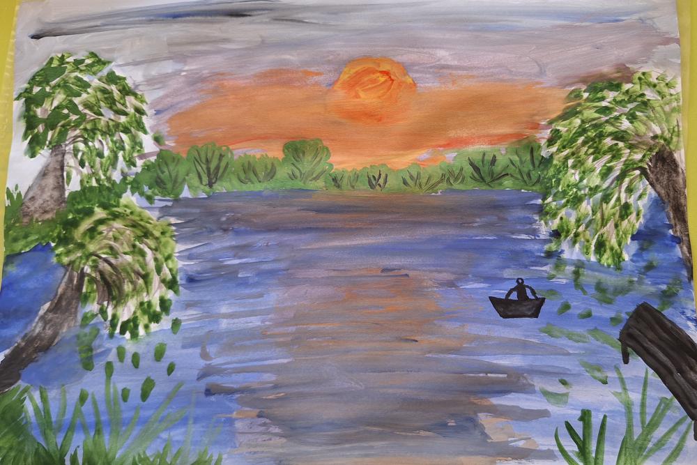 Речка на закате 