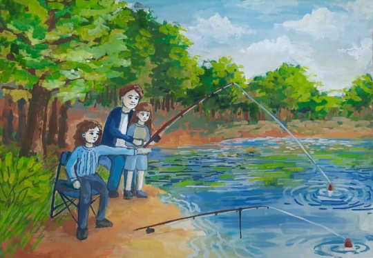 Семейная рыбалка.