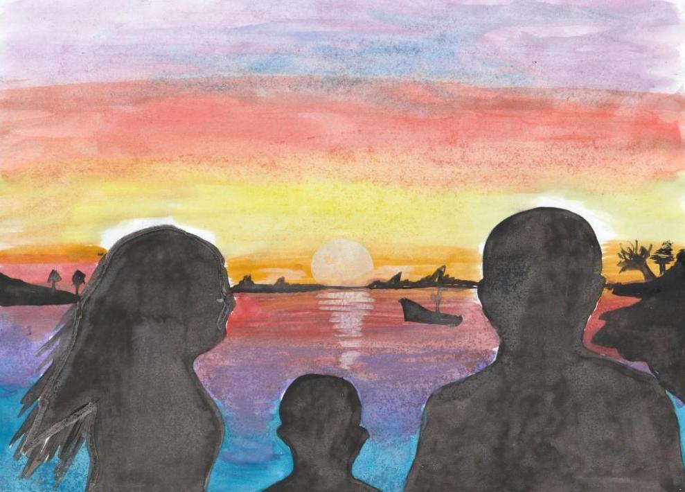 Закат на нашем любимом озере