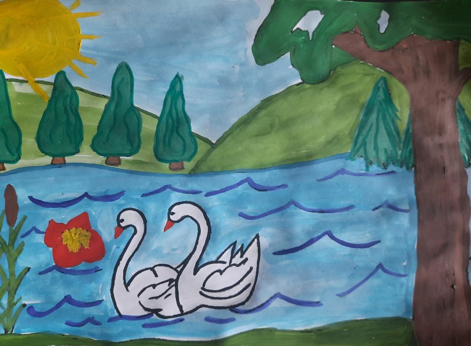 Лебеди на озере