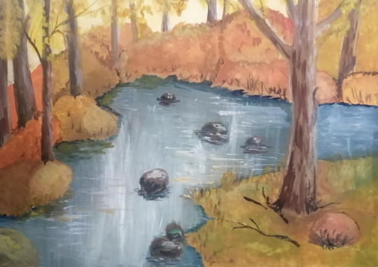 Лесное озеро. Октябрь