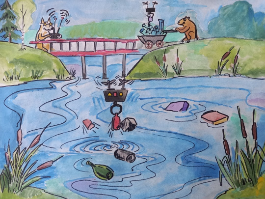 Очистка реки дронами