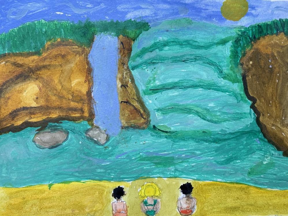 Семейный отдых у водопада