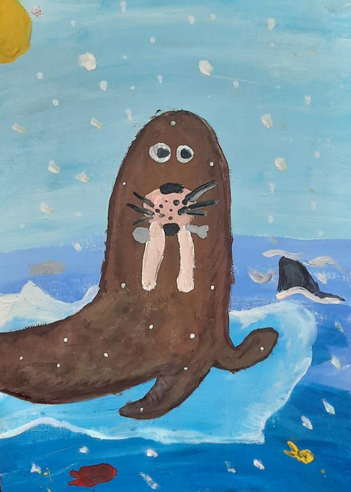 Морж на льдине